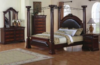 Two-Tone Finish 5Pc Classic Bedroom Set w/Canopy Bed [WDBS-20164]