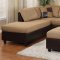Light Brown Microfiber Modern Sectional Sofa w/Ottoman