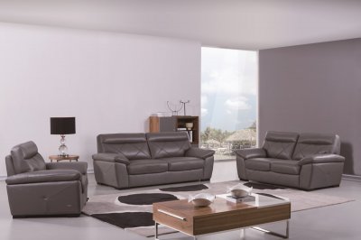 S173 Sofa in Dark Gray Leather by Beverly Hills w/Options
