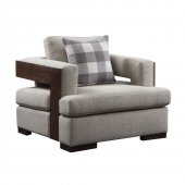 Niamey Chair 54852 in Beige Fabric & Cherry by Acme w/Options
