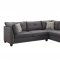 Laurissa Sectional Sofa w/Ottoman 54385 in Light Charcoal Acme
