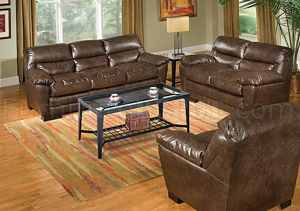 Brown Bonded Leather Transitional