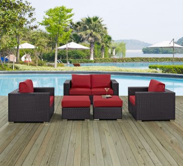 Convene Outdoor Patio Sofa Set 5Pc 2158 Choice of Color - Modway