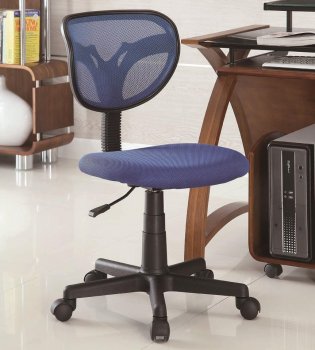 Blue Mesh Modern Office Task Chair w/Gas Lift & Black Base [CROC-800055B]