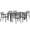 Maine 7 Piece Outdoor Patio Dining Set in Brown & Gray by Modway