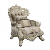 Sorina Chair LV01207 in Fabric & Antique Gold by Acme w/Options