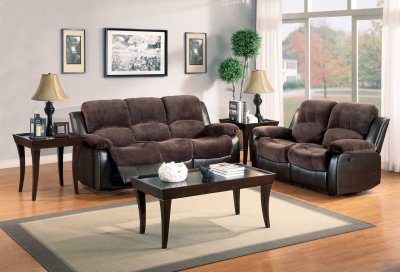 Cranley Motion Sofa 9700FCP in Chocolate Fabric by Homelegance