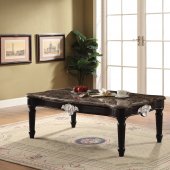 Ernestine Coffee Table 82150 w/Marble Top in Black by Acme