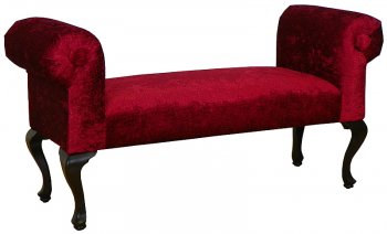 Red Fabric Elegant Traditional Bench [PMBC-4040-Red]