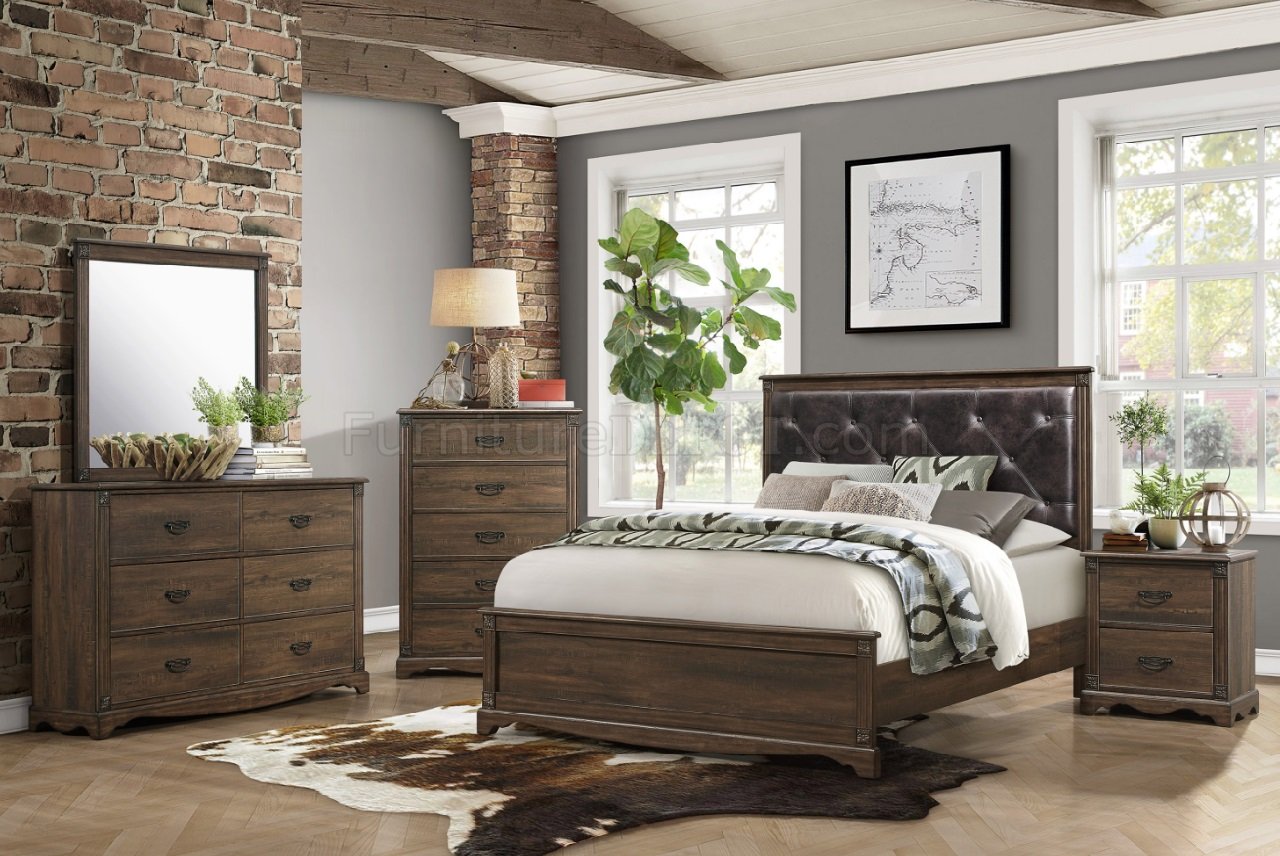 Beaver Creek 5Pc Bedroom Set 1609 in Rustic Brown by Homelegance - Click Image to Close