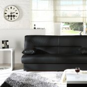 Regata Escudo Black Sofa Bed in Faux Leather by Istikbal