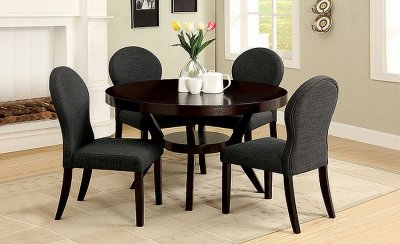CM3423T Downtown I 5Pc Dinette Set in Espresso w/Gray Chairs