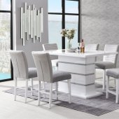 Monaco Bar Table 5Pc Set White by Global w/03 BS Barstools