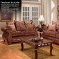 Chocolate Fabric Traditional Sofa & Loveseat Set with Pillows
