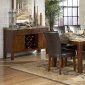 Cherry Finish Modern Dining Table w/Faux Marble Top