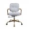 Siecross Office Chair 93172 in White Top Grain Leather by Acme