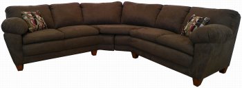 Java Fabric Modern Sectional Sofa w/Wooden Legs [PMSS-147-Java]