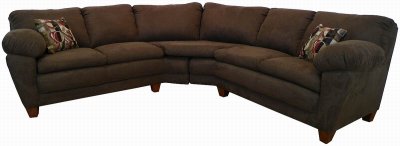 Java Fabric Modern Sectional Sofa w/Wooden Legs