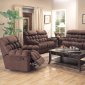 Chocolate Microfiber Modern Reclining Living Room Sofa w/Options