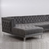 Salma Sectional Sofa in Gray Fabric