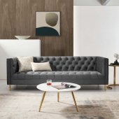 Delight Sofa in Gray Velvet Fabric by Modway