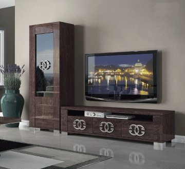 Prestige TV Stand in High Gloss Walnut by ESF w/Options