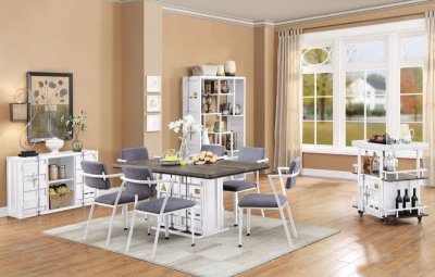 Cargo Dining Room Set 5Pc 77880 in White by Acme w/Options