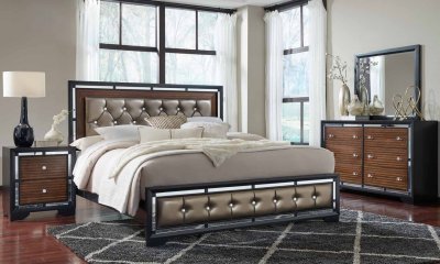 Camila Bedroom 5Pc Set in Brown Cherry by Global