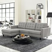 Empress EEI-1666 Sectional Sofa in Light Gray Fabric by Modway