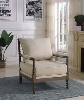 905362 Set of 2 Accent Chairs in Oatmeal Fabric by Coaster