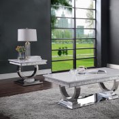 Zander Coffee Table 87355 in Mirror by Acme w/Options