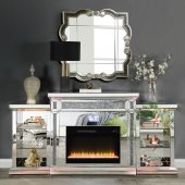 Noralie Fireplace w/Bluetooth & LED AC00518 in Mirrored by Acme