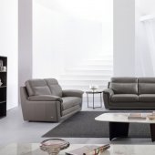 S210 Sofa in Gray Leather by Beverly Hills w/Options