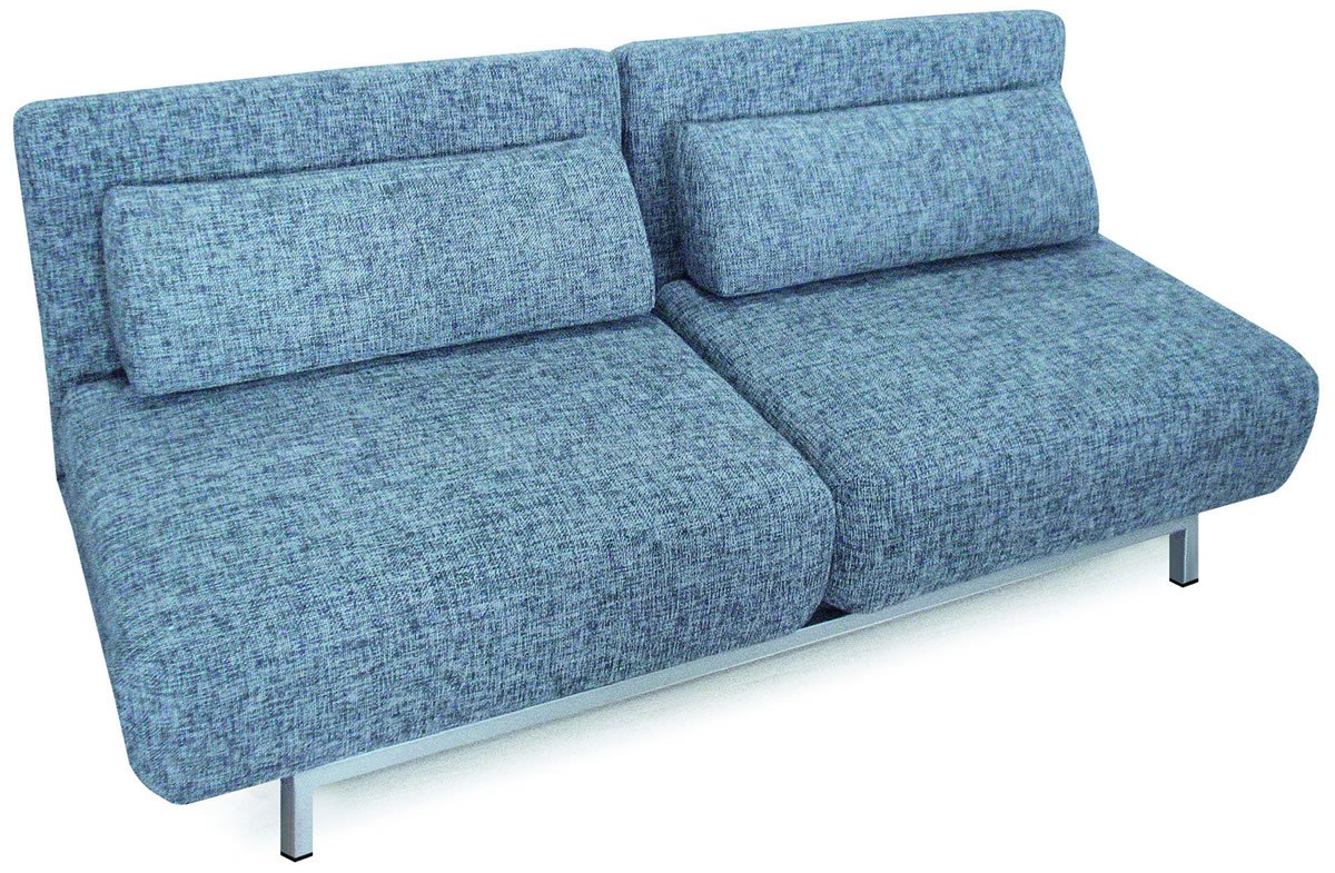 Grey Fabric Modern Convertible Sofa Bed w/Metal Legs - Click Image to Close