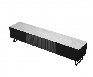 Jax TV Stand in Black by Beverly Hills