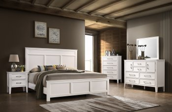 Andover Bedroom Set 5Pc B677W in White by NCFurniture [SFNCBS-B677W-Andover White]