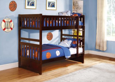 Rowe Twin/Twin Bunk Bed B2013 in Dark Cherry by Homelegance
