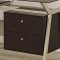 Metal Base & Smoked Glass Modern Home Office Desk w/Two Drawers
