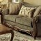 Pine Fabric Traditional Sofa & Loveseat Set w/Rolled Arms