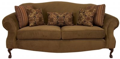 Pecan Fabric Traditional Sofa & Loveseat Set w/Optional Chair