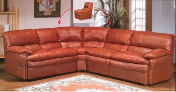 Brown Top Grain Italian Leather Modern Sectional Sofa Bed [VGSS-CK517]