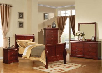 19530 Louis Philippe III Kids Bedroom Set in Cherry w/Options [AMKB-19530 Louis Philippe 3]
