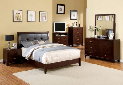 Enrico I CM7068 Bedroom Set in Brown Cherry w/Options