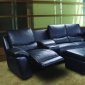 Black Leatherette Home Theater Sectional W/Motorized Recliners