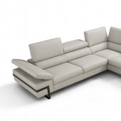 Rimini Sectional Sofa in Light Gray Leather by J&M