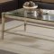 Clear Glass Top Modern 3Pc Coffee Table Set w/Metal Legs