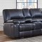 U8135 Motion Sectional Sofa in Black Bycast Leather by Global