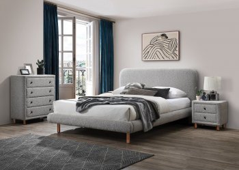 Cleo Bedroom 3Pc Set BD02472Q Gray Boucle by Acme w/Options [AMBS-BD02472Q Cleo]