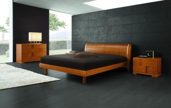 Cherry Finish Modern Bedroom Set with Basketwave Illusion Detail [VGBS-Trendy cherry]