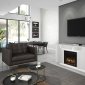 Ethan Electric Fireplace Media Console White by Dimplex w/Logs